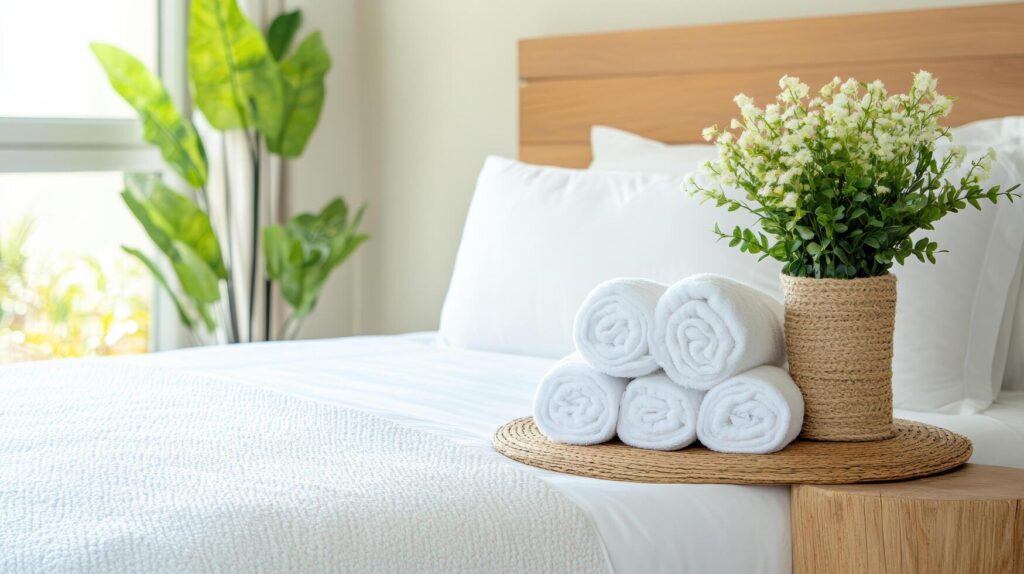 Personalized hotel laundry bags and hospitality amenity bags for guest services and resorts.